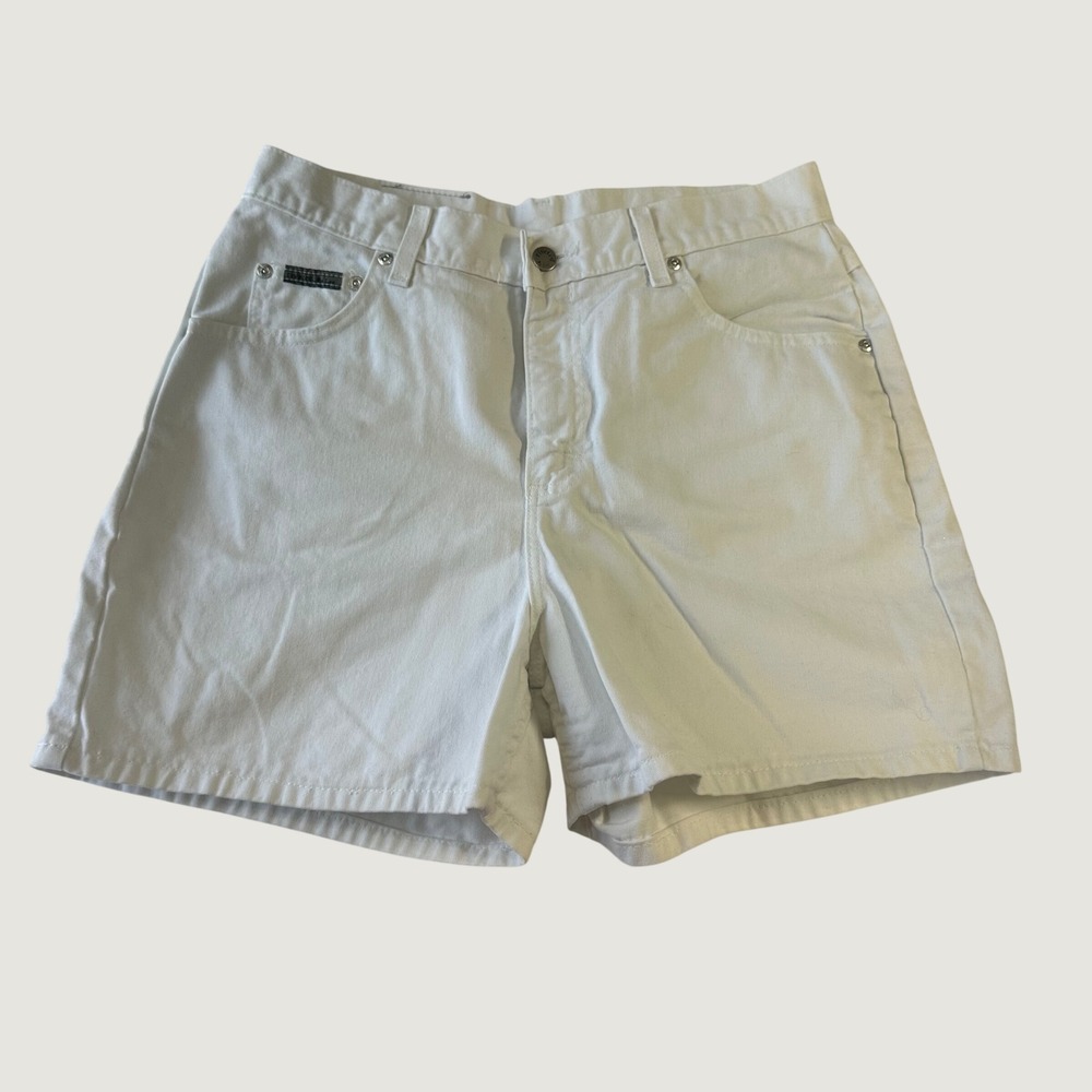 Riveted By Lee White Denim Shorts High Waisted Cotton Size 10M E160-038